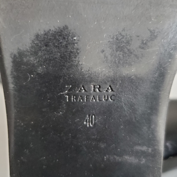 Zara Trafaluc Riding Side Pull Tabs Boots, Black, 40 - Picture 6 of 6